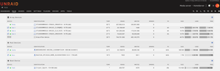 Screenshot of the Unraid GUI on my home server